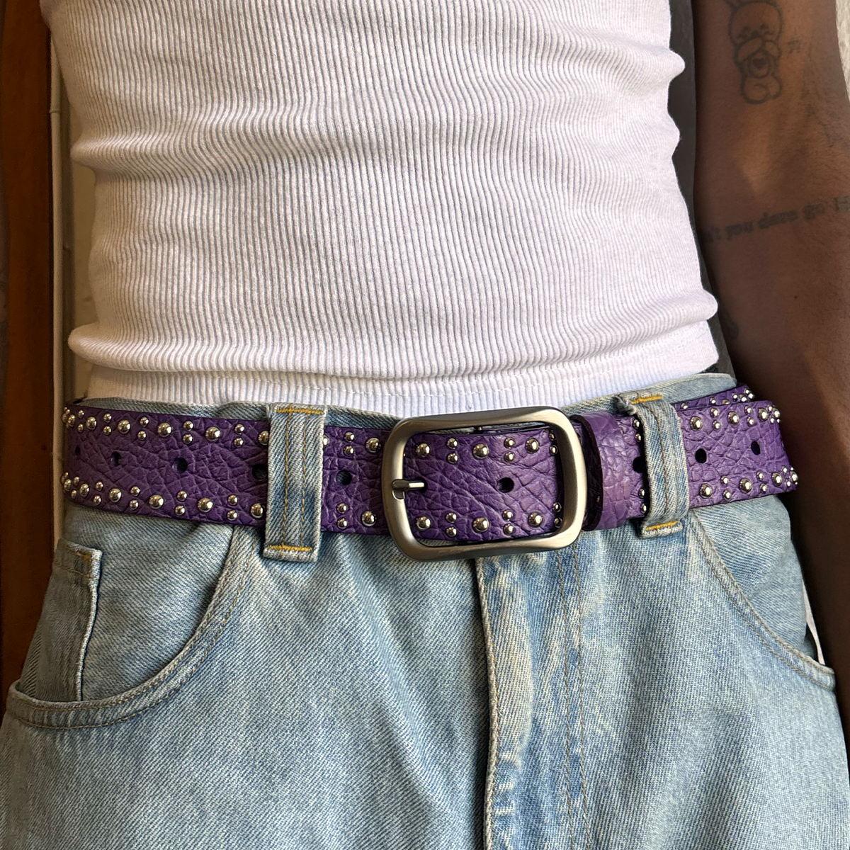 STUDDED BELT (PURPLE)